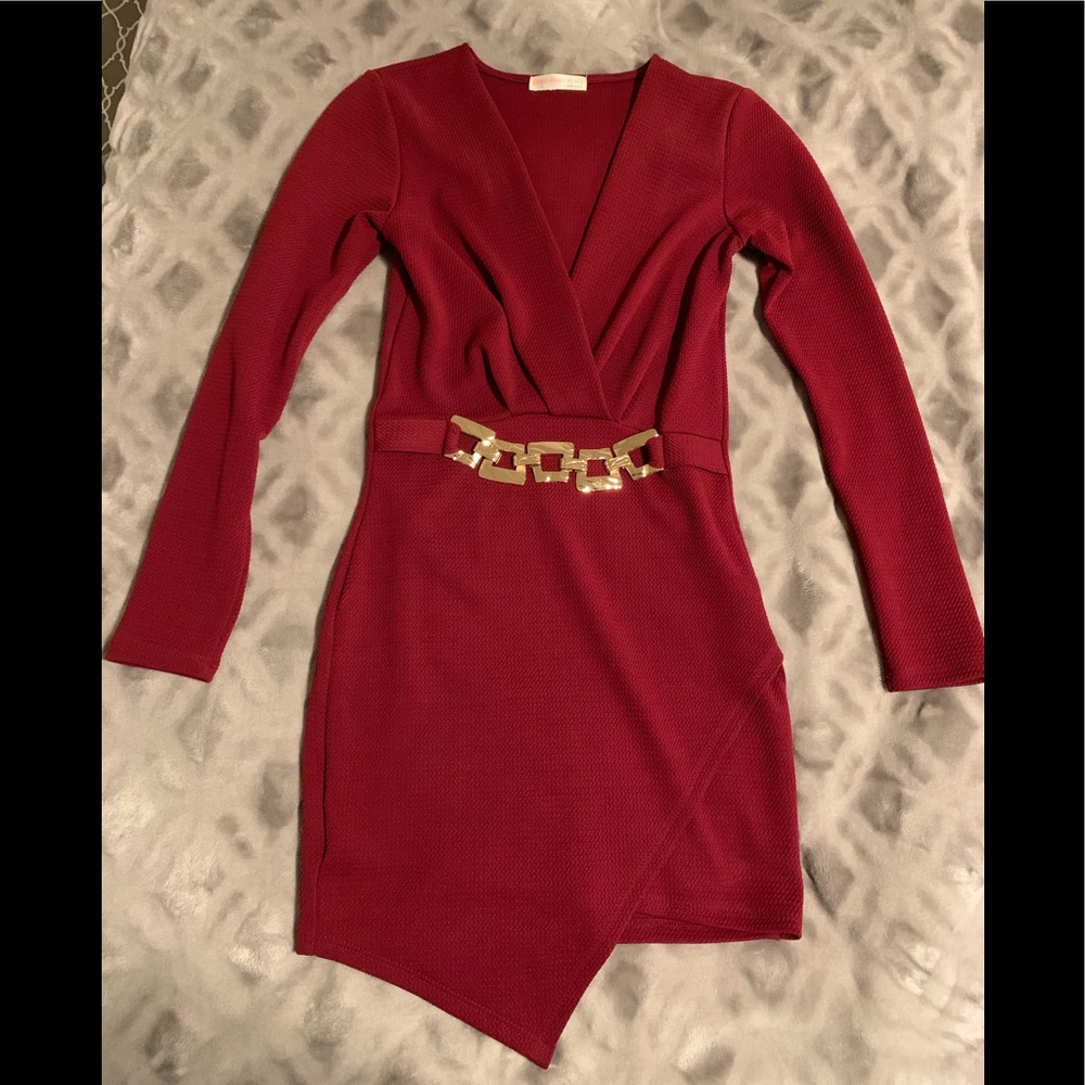 Long Sleeve Red Dress